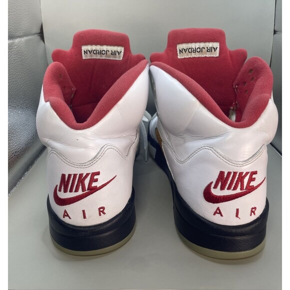 2020 Nike Air Jordan 5 V Retro Fire Red Silver Tongue Mens 13 White DA1911-102 main image 4
